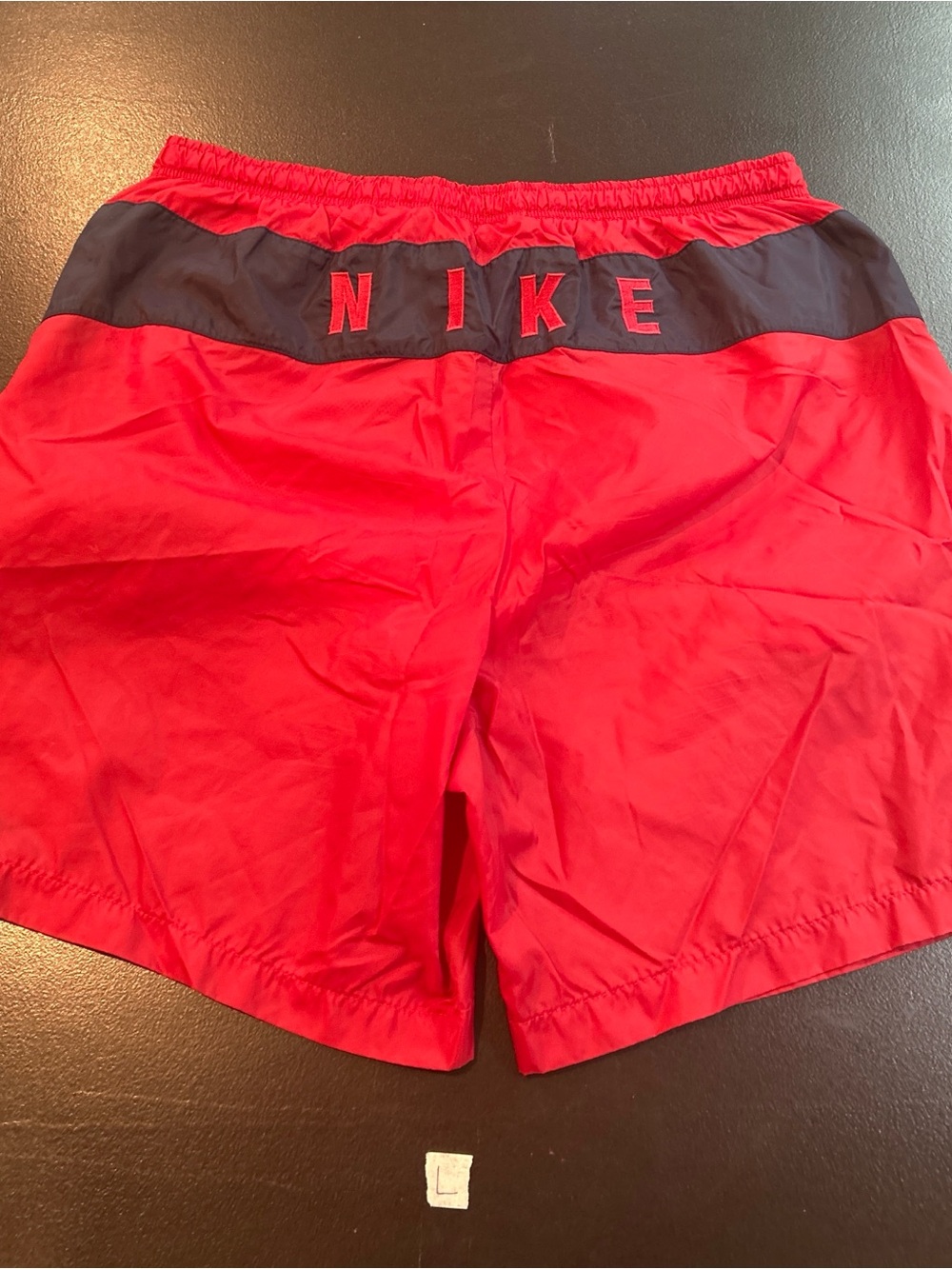Nike Men’s Red Athletic Shorts with Black Waistband